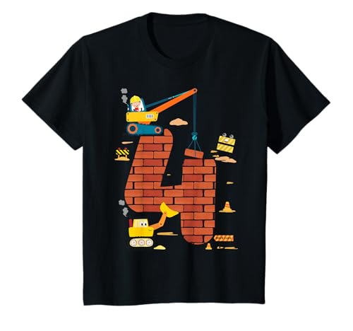 Kinder 4. Geburtstag Jungs Ich bin schon 4 Jahre, Baustelle T-Shirt Kinder 4. Geburtstag Jungs Ich bin schon 4 Jahre, Baustelle T-Shirt von Geburtstag Kinder Designs Bagger und Baustelle