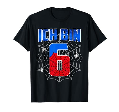 Ich bin 6 Jahre alt Spinnennetz 6. Geburtstag Kinder Junge T-Shirt Ich bin 6 Jahre alt Spinnennetz 6. Geburtstag Kinder Junge T-Shirt von Geburtstag Kinder