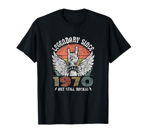 Legendary Since 1970 Vintage Retro Rock Herren Damen T-Shirt von Geburtstag Legendary since Classic Rock Legend