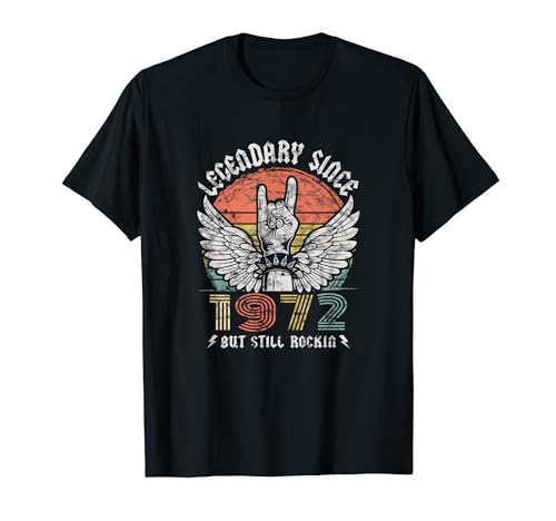 Legendary Since 1972 Vintage Retro Rock Herren Damen T-Shirt von Geburtstag Legendary since Classic Rock Legend