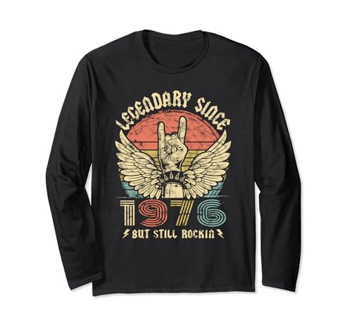 Legendary Since 1976 Vintage Retro Rock Herren Damen Langarmshirt von Geburtstag Legendary since Classic Rock Legend