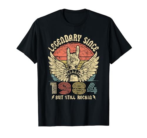 Legendary Since 1984 Vintage Retro Rock Herren Damen T-Shirt von Geburtstag Legendary since Classic Rock Legend