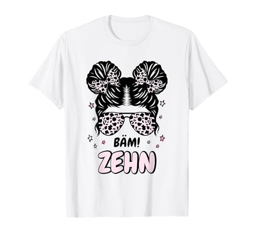 10. Geburtstag Mädchen Messy Bun Bäm! Zehn T-Shirt von Geburtstag Mädchen Geschenkeideen 10. Geburtstag