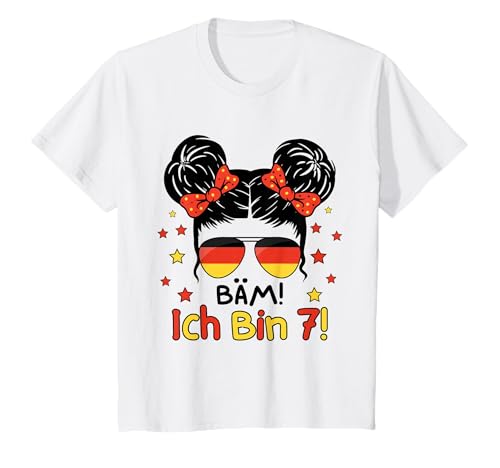 7th Birthday Girl Unordentlicher Bun Bäm! Ich bin sieben T-Shirt 7th Birthday Girl Unordentlicher Bun Bäm! Ich bin sieben T-Shirt von Geburtstag Mädchen Geschenkeideen 7. Geburtstag