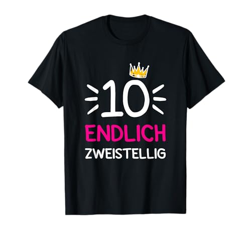 10. Geburtstag Mädchen Endlich zweistellig Krone Prinzessin T-Shirt 10. Geburtstag Mädchen Endlich zweistellig Krone Prinzessin T-Shirt von Geburtstag Mädchen Krone Feier Herz Schmetterling
