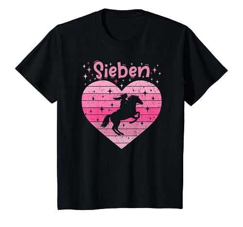 Kinder Mädchen Ich Bin 7 Jahre Pferd Reiten Siebter 7. Geburtstag T-Shirt von Geburtstag Mädchen Pferd Reiten