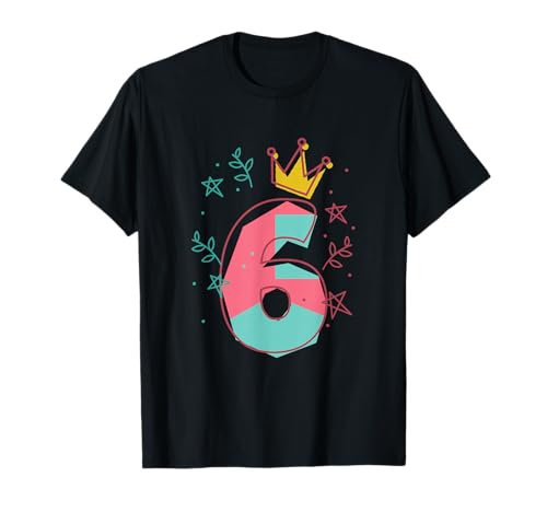 Geburtstag Junge Mädchen 6 Jahre Krone T-Shirt Geburtstag Junge Mädchen 6 Jahre Krone T-Shirt von Geburtstag Mädchen Und Jungs Geschenke