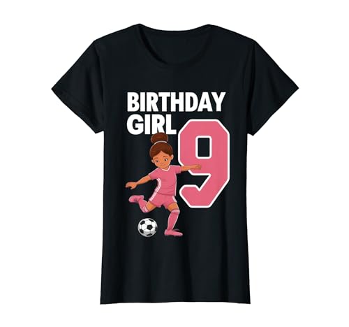 9.Geburtstag Mädchen fußball 9 birthday 9 jahre T-Shirt von Geburtstag Mädchen fußball geschenke