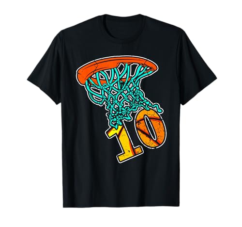 Basketball Kinder 10 Geburtstag 10 Jahre T-Shirt Basketball Kinder 10 Geburtstag 10 Jahre T-Shirt von Geburtstag Mädchen und Jungen Familien Bekleidung