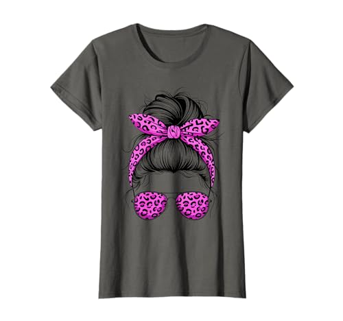 Cool Leopard Messy Bun Frauen Muttertag Super Beste Oma Mama T-Shirt von Geburtstag Mama Oma Geschenke Muttertagsgeschenk