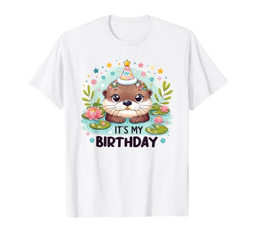 Geburtstag Otter Kinder Geburtstagsparty Kinder T-Shirt für Kinder zum Geburtstag mit Cartoon-Otter-Design in Blau, Unisex-Kleinkind, Kurzarm, U-Ausschnitt, Polyester 100% Geburtstag Otter Kinder Geburtstagsparty Kinder T-Shirt für Kinder zum Geburtstag mit Cartoon-Otter-Design in Blau, Unisex-Kleinkind, Kurzarm, U-Ausschnitt, Polyester 100% von Geburtstag Otter Kinder Geburtstagsparty Kinder
