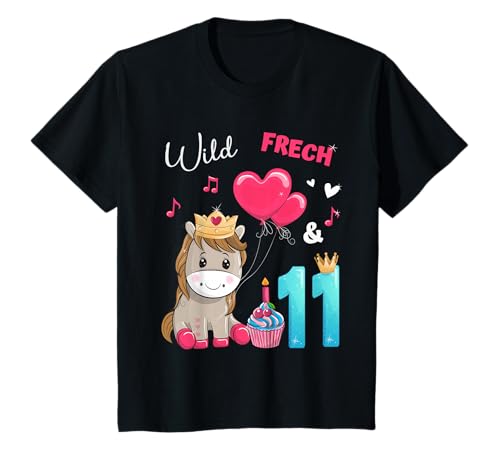 Geburtstag Pferde - Wild Frech und 11 - Mädchen 11 Jahre T-Shirt Geburtstag Pferde - Wild Frech und 11 - Mädchen 11 Jahre T-Shirt von Geburtstag Pferde Mädchen Ponny Geburtstagsshirt