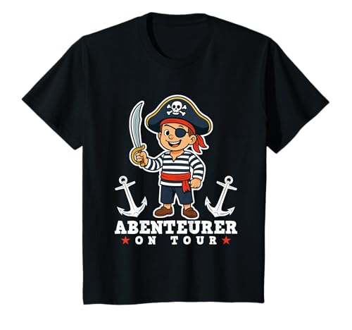 Kinder Abenteurer On Tour Piratenparty Geburtstag Piraten Junge T-Shirt von Geburtstag Piratenparty & Gastgeschenk Piraten