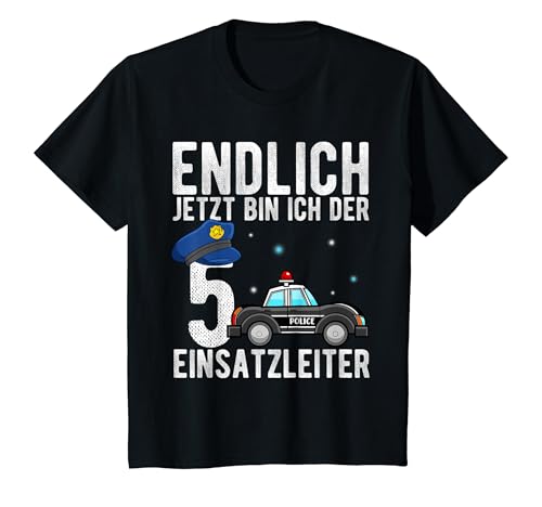 Kinder ENDLICH 5 JETZT BIN ICH DER EINSATZLEITER Polizei Polizist T-Shirt Kinder ENDLICH 5 JETZT BIN ICH DER EINSATZLEITER Polizei Polizist T-Shirt von Geburtstag Polizei Polizist Sirene Geschenk Design