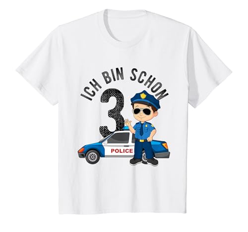 Kinder Ich Bin Schon 3. Geburtstag Polizei Verbrechen Polizist T-Shirt Kinder Ich Bin Schon 3. Geburtstag Polizei Verbrechen Polizist T-Shirt von Geburtstag Polizei Polizist Sirene Geschenk Design