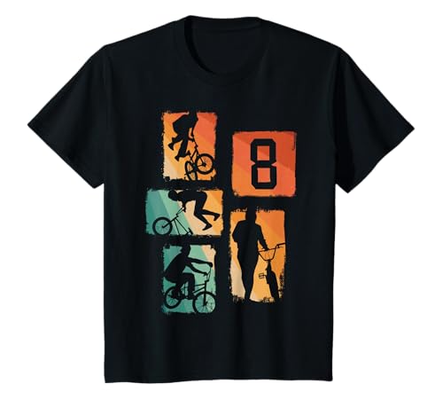 Kinder 8. Geburtstag Junge Cooles BMX Fahrrad für Jungen BMX-Fans T-Shirt von Geburtstag Retro BMX Junge Fahrrad Geschenk
