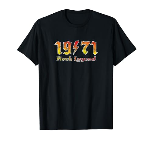 Rock Legende since 1971 Thunderstruck Vintage Herren Damen T-Shirt von Geburtstag Retro Rock Band Thunderstruck Threads