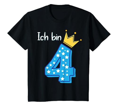 Kinder 4 Geburtstag Jungen Outfit Ich Bin Schon 4 T-Shirt von Geburtstag Shirt Co.