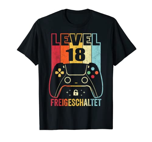 Level 18ter Geburtstag Junge Gamer Jungen 18er 18 Geburtstag T-Shirt von Geburtstag Shirt Co.