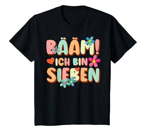 Kinder Bääm! Ich bin Sieben 7 Jahre Mädchen 7. Geburtstag T-Shirt von Geburtstag Sprüche & Geschenke