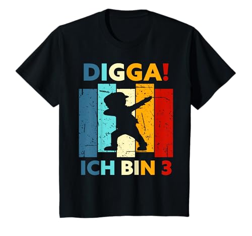 Kinder Digga! Ich bin 3 3. Geburtstag 3 Jahre Drei Jungen Mädchen T-Shirt von Geburtstag Sprüche & Geschenke