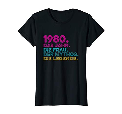 Damen Geburtstag Geschenk Jahrgang 1980 Frau Mythos Legende T-Shirt Damen Geburtstag Geschenk Jahrgang 1980 Frau Mythos Legende T-Shirt von Geburtstag T-Shirt Besonderer Jahrgang 1980