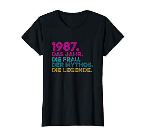 Damen Geburtstag Geschenk Jahrgang 1987 Frau Mythos Legende T-Shirt Damen Geburtstag Geschenk Jahrgang 1987 Frau Mythos Legende T-Shirt von Geburtstag T-Shirt Besonderer Jahrgang 1987