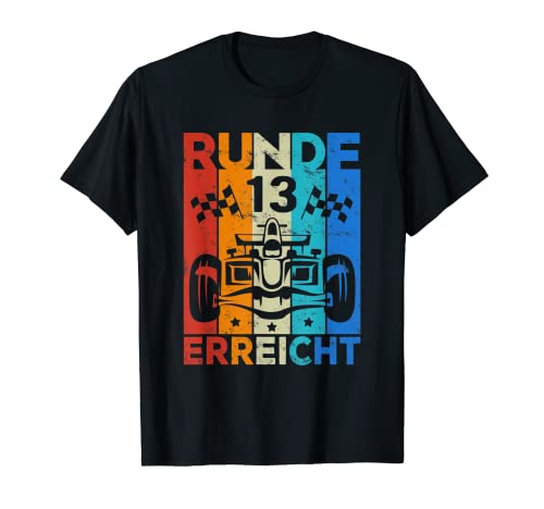 13 Geburtstag Junge Mädchen Rennwagen Rennsport Motorsport T-Shirt von Geburtstag T-Shirt Geschenk für Jungen & Mädchen