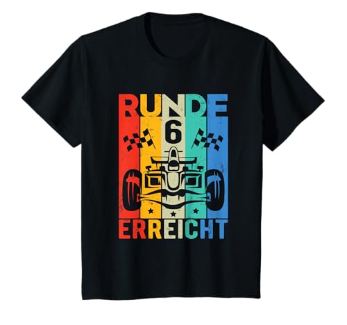 6 Geburtstag Junge Mädchen Rennwagen Rennsport Motorsport T-Shirt von Geburtstag T-Shirt Geschenk für Jungen & Mädchen