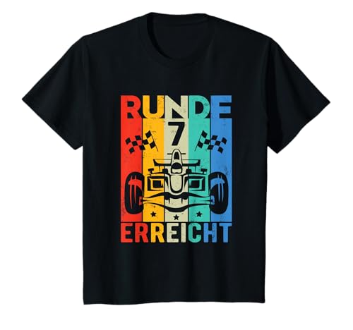 7 Geburtstag Junge Mädchen Rennwagen Rennsport Motorsport T-Shirt von Geburtstag T-Shirt Geschenk für Jungen & Mädchen