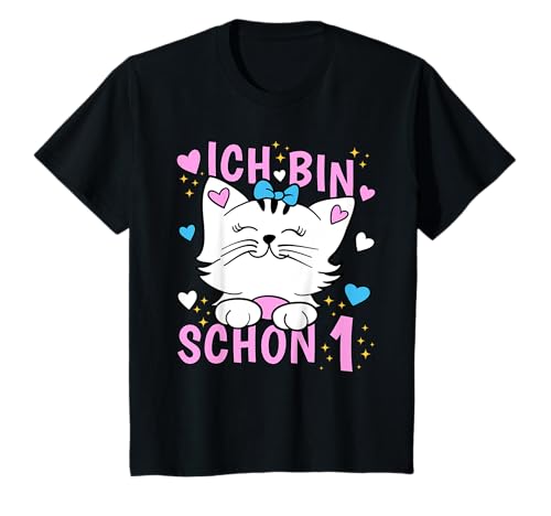 Ich bin schon 1 Jahr alt Mädchen Geburtstag Outfit Katze T-Shirt Ich bin schon 1 Jahr alt Mädchen Geburtstag Outfit Katze T-Shirt von Geburtstag T-Shirt Geschenke für Mädchen 1 Jahr
