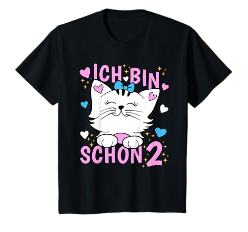 Kinder Ich bin schon 2 Jahre alt Mädchen Geburtstag Outfit Katze T-Shirt Kinder Ich bin schon 2 Jahre alt Mädchen Geburtstag Outfit Katze T-Shirt von Geburtstag T-Shirt Geschenke für Mädchen 2 Jahre