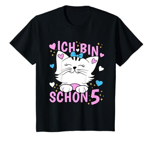 Ich bin schon 5 Jahre alt Mädchen Geburtstag Outfit Katze T-Shirt Ich bin schon 5 Jahre alt Mädchen Geburtstag Outfit Katze T-Shirt von Geburtstag T-Shirt Geschenke für Mädchen 5 Jahre