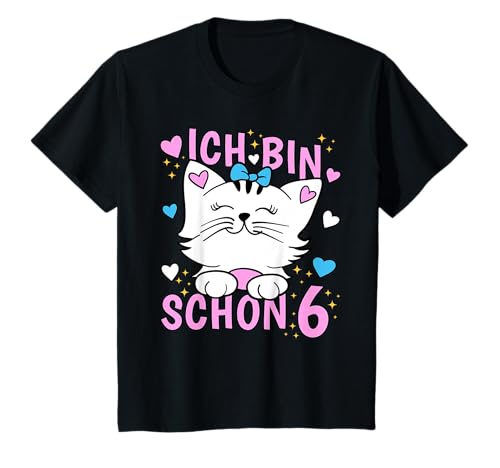 Ich bin schon 6 Jahre alt Mädchen Geburtstag Outfit Katze T-Shirt Ich bin schon 6 Jahre alt Mädchen Geburtstag Outfit Katze T-Shirt von Geburtstag T-Shirt Geschenk für Mädchen 6 Jahre