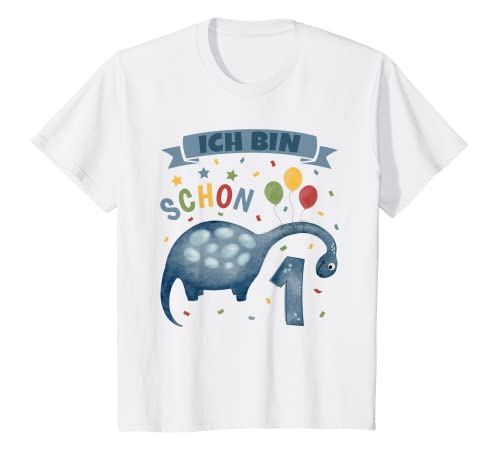 Kinder 1 Geburtstag Junge Mädchen 1 Jahr alt Dinosaurier Dino T-Shirt von Geburtstag T-Shirt Geschenke für Jungen & Mädchen