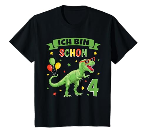 4 Geburtstag Junge Mädchen 4 Jahre Dinosaurier Dino T-Rex T-Shirt 4 Geburtstag Junge Mädchen 4 Jahre Dinosaurier Dino T-Rex T-Shirt von Geburtstag T-Shirt Geschenke von T-Shirtfans