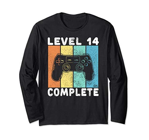 14. Geburtstag Jungen Gamer Level 14 Complete 14 Jahre Langarmshirt von Geburtstag T-Shirts Kinder & Erwachsene by KaMi