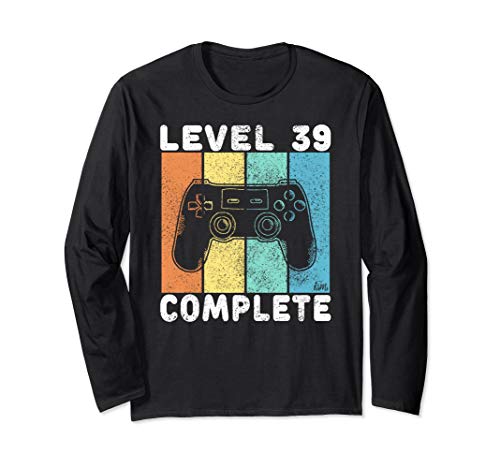 39. Geburtstag Männer Gamer Level 39 Complete 39 Jahre Langarmshirt von Geburtstag T-Shirts Kinder & Erwachsene by KaMi