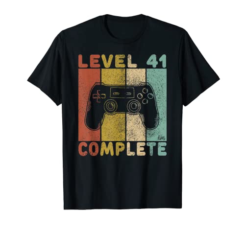 Herren 41. Geburtstag Männer Shirt Gamer TShirt Level 41 Complete T-Shirt von Geburtstag T-Shirts Kinder & Erwachsene by KaMi