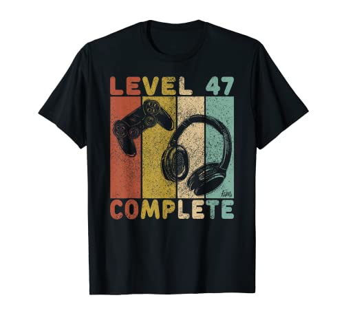 Herren 47. Geburtstag Männer Shirt Gamer TShirt Level 47 Complete T-Shirt von Geburtstag T-Shirts Kinder & Erwachsene by KaMi