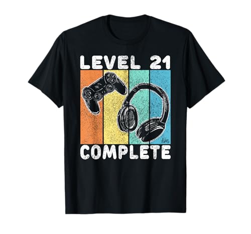 Level 21 Complete TShirt 21. Geburtstag Männer Shirt Gamer T-Shirt von Geburtstag T-Shirts Kinder & Erwachsene by KaMi