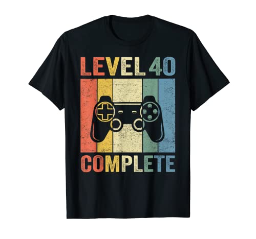 40. Geburtstag Männer Shirt Gamer TShirt Level 40 Complete T-Shirt von Geburtstag T-Shirts Kinder & Herren