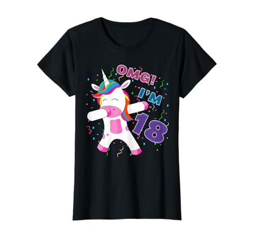 18. Geburtstag Geschenk für Mädchen Dabbing Unicorn Einhorn T-Shirt 18. Geburtstag Geschenk für Mädchen Dabbing Unicorn Einhorn T-Shirt von Geburtstag Geschenk für 18 jährige Mädchen