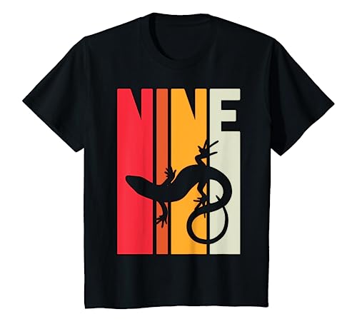 Kinder 9. Geburtstag Vintage Eidechse Gecko Reptil 9 Jahre alt T-Shirt Kinder 9. Geburtstag Vintage Eidechse Gecko Reptil 9 Jahre alt T-Shirt von Geburtstag Vintage Eidechsen Gecko Echse Fans