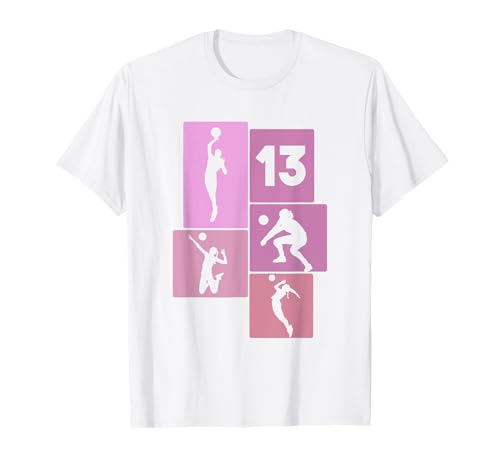 13. Geburtstag Volleyball 13 Jahre Mädchen Retro Spielerin T-Shirt von Geburtstag Volleyball Frauen Mädchen Geschenk