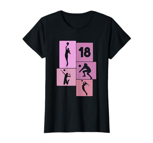 18. Geburtstag Volleyball 18 Jahre Frauen Retro Spielerin T-Shirt 18. Geburtstag Volleyball 18 Jahre Frauen Retro Spielerin T-Shirt von Geburtstag Volleyball Frauen Mädchen Geschenk