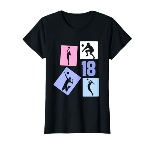 18. Geburtstag Volleyball 18 Jahre Frauen Retro Spielerin T-Shirt 18. Geburtstag Volleyball 18 Jahre Frauen Retro Spielerin T-Shirt von Geburtstag Volleyball Frauen Mädchen Geschenk
