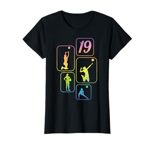 19. Geburtstag Volleyball 19 Jahre Frauen Retro Spielerin T-Shirt von Geburtstag Volleyball Frauen Mädchen Geschenk