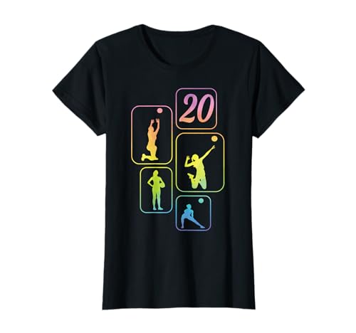 20. Geburtstag Volleyball 20 Jahre Frauen Retro Spielerin T-Shirt von Geburtstag Volleyball Frauen Mädchen Geschenk