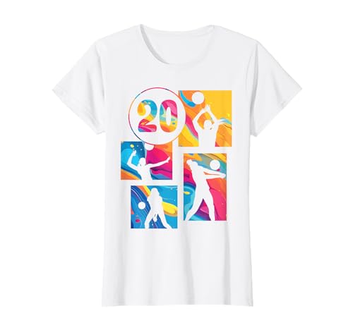 20. Geburtstag Volleyball 20 Jahre Frauen Retro Spielerin T-Shirt von Geburtstag Volleyball Frauen Mädchen Geschenk